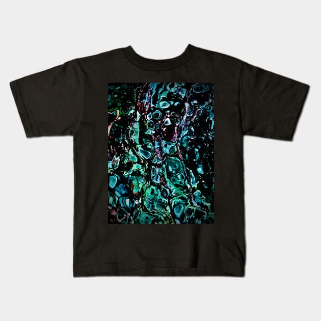 Acrylic abstract pour Kids T-Shirt by baksuart